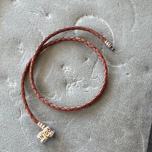 Brown Braided Leather Bracelet